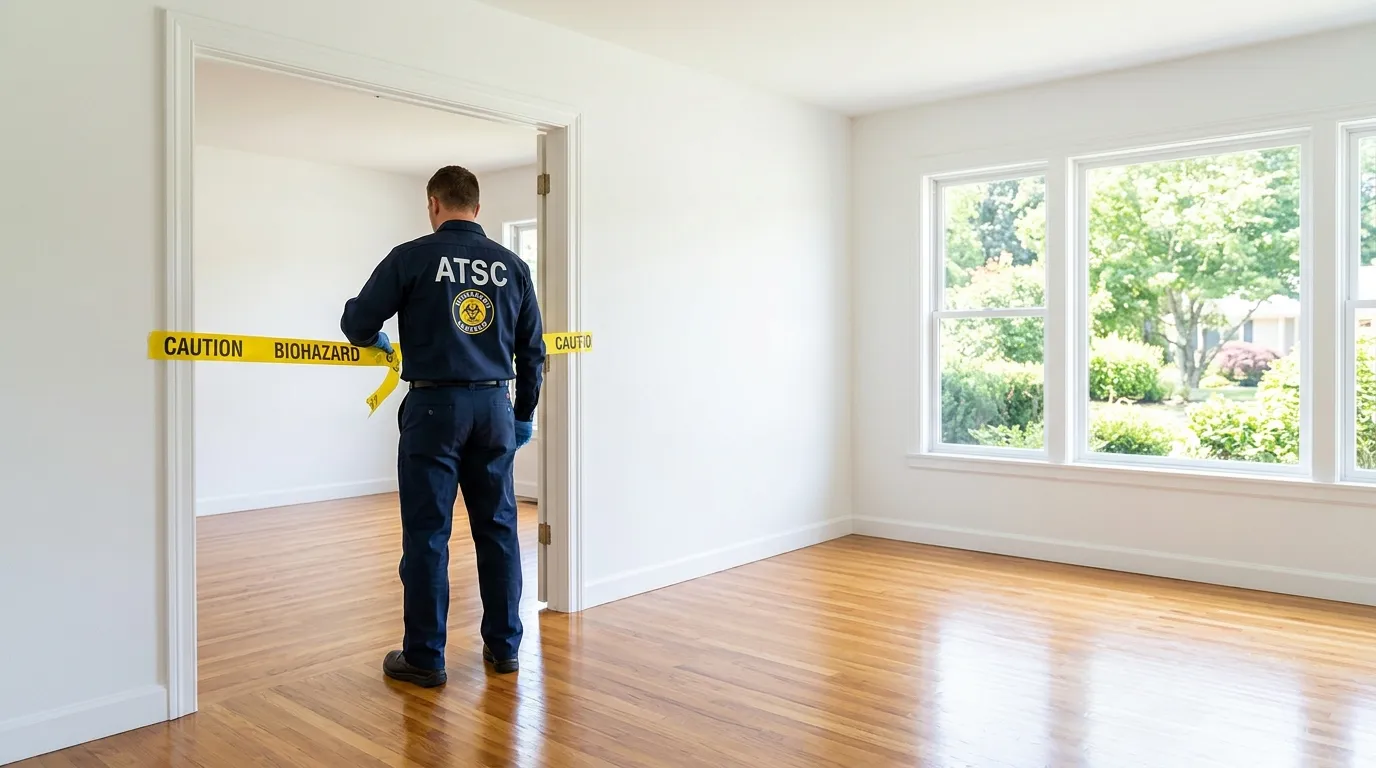 Certified biohazard cleanup crew performing Decomposition Cleanup in Blair